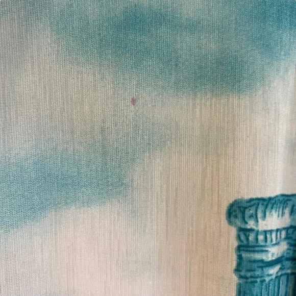 LP Rhinestone Studded Novelty Blouse XXL Woman Cheetah Building Ruched Stretch - Picture 12 of 15